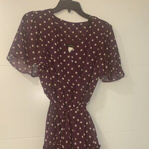 B. Darlin, Violet Polka Dot, Short Dress